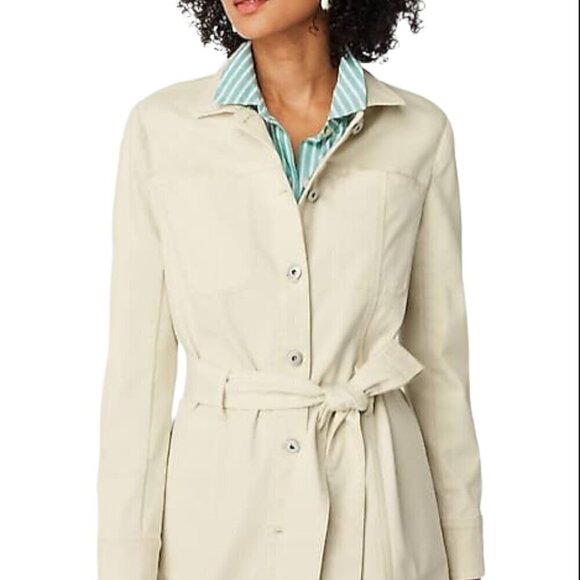 j. jill White Removeable Tie Button Front Utility Jacket Size L - Picture 14 of 14